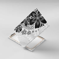Polynesia Romantic Valentine Canvas Wall Art Sea Turtle Couple With White Plumeria LT05 With Frame White - Polynesian Pride