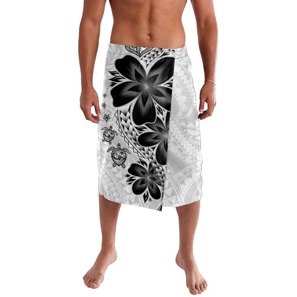 Polynesia Romantic Valentine Lavalava Sea Turtle Couple With White Plumeria LT05 White - Polynesian Pride