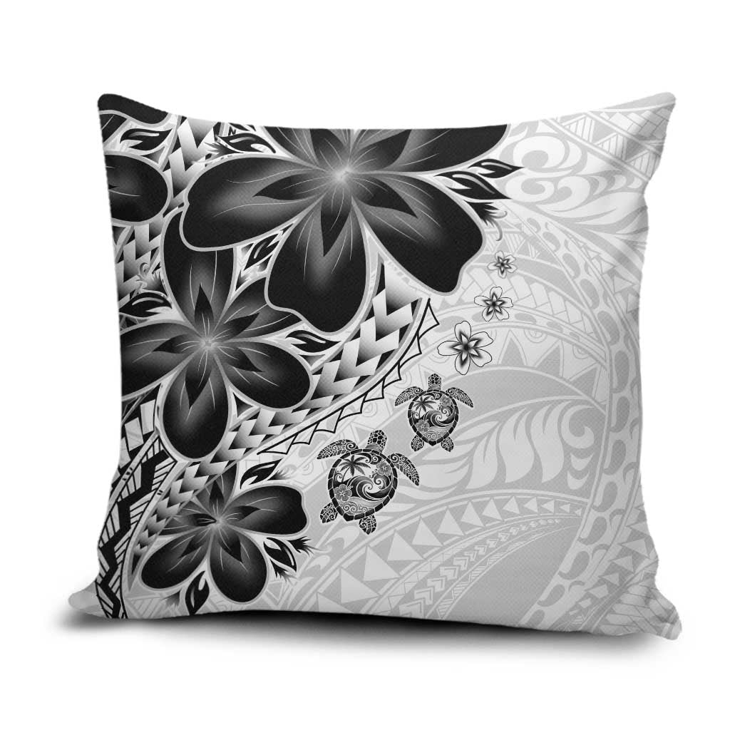 Polynesia Romantic Valentine Pillow Cover Sea Turtle Couple With White Plumeria LT05 White - Polynesian Pride
