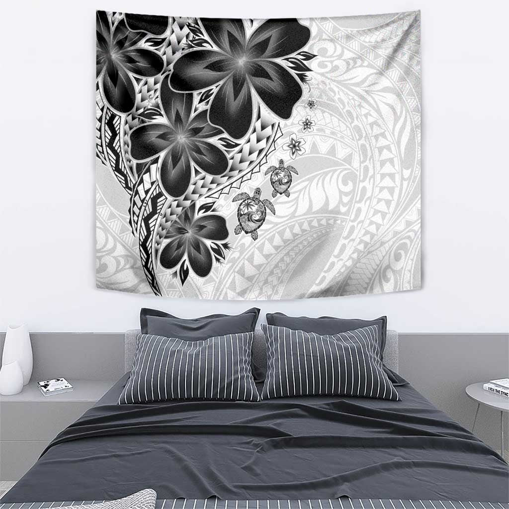 Polynesia Romantic Valentine Tapestry Sea Turtle Couple With White Plumeria LT05 - Polynesian Pride