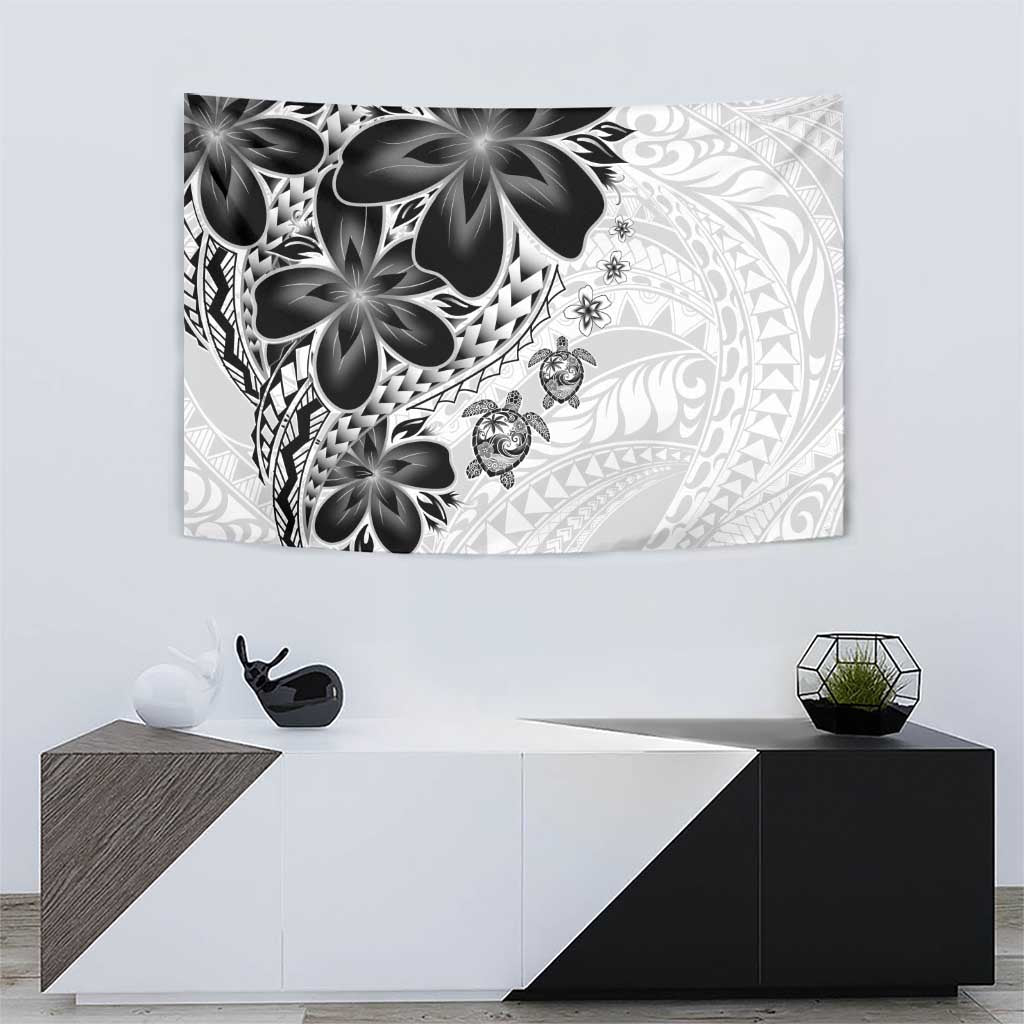 Polynesia Romantic Valentine Tapestry Sea Turtle Couple With White Plumeria LT05 - Polynesian Pride