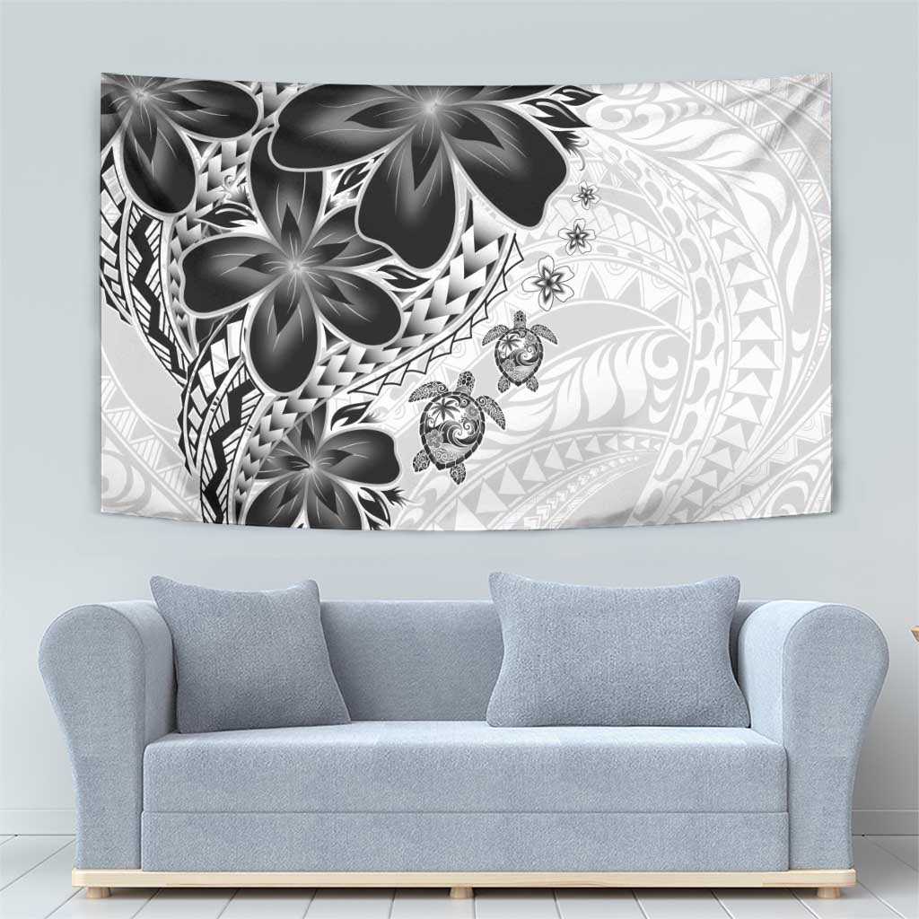 Polynesia Romantic Valentine Tapestry Sea Turtle Couple With White Plumeria LT05 - Polynesian Pride