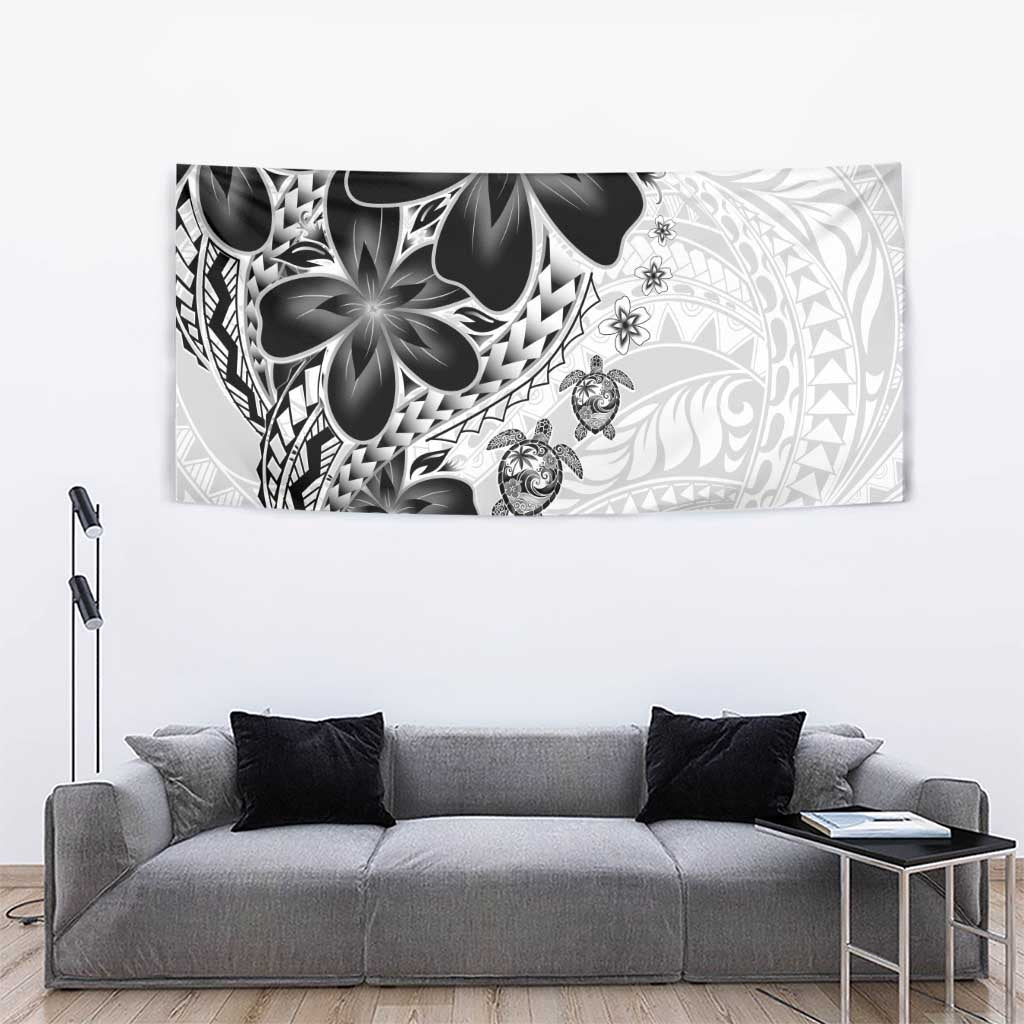 Polynesia Romantic Valentine Tapestry Sea Turtle Couple With White Plumeria LT05 - Polynesian Pride