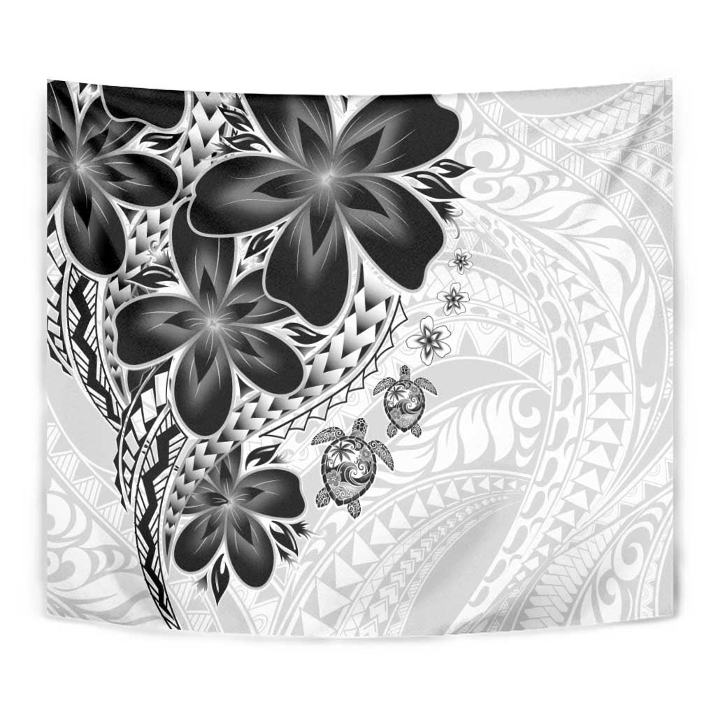 Polynesia Romantic Valentine Tapestry Sea Turtle Couple With White Plumeria LT05 - Polynesian Pride