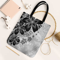 Polynesia Romantic Valentine Tote Bag Sea Turtle Couple With White Plumeria LT05 Black Strap One Size White - Polynesian Pride
