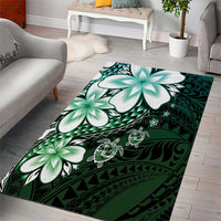 Polynesia Romantic Valentine Area Rug Sea Turtle Couple With Aqua Gradient Plumeria LT05 - Polynesian Pride