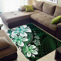 Polynesia Romantic Valentine Area Rug Sea Turtle Couple With Aqua Gradient Plumeria LT05 - Polynesian Pride