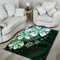 Polynesia Romantic Valentine Area Rug Sea Turtle Couple With Aqua Gradient Plumeria LT05 - Polynesian Pride