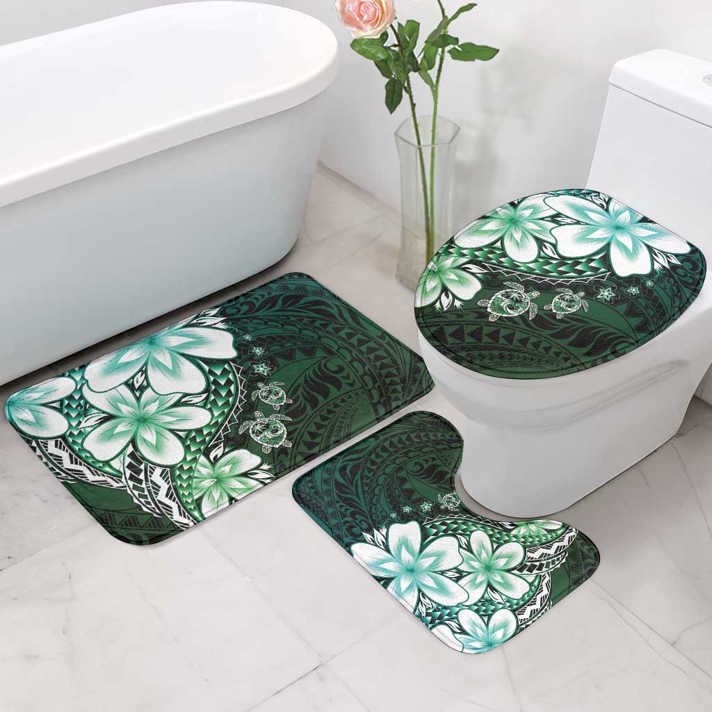 Polynesia Romantic Valentine Bathroom Set Sea Turtle Couple With Aqua Gradient Plumeria LT05 - Polynesian Pride