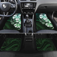 Polynesia Romantic Valentine Car Mats Sea Turtle Couple With Aqua Gradient Plumeria LT05 Set 4pcs Aqua - Polynesian Pride