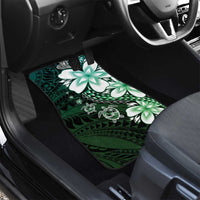 Polynesia Romantic Valentine Car Mats Sea Turtle Couple With Aqua Gradient Plumeria LT05 - Polynesian Pride