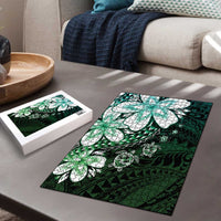 Polynesia Romantic Valentine Puzzle Sea Turtle Couple With Aqua Gradient Plumeria LT05 - Polynesian Pride