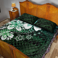 Polynesia Romantic Valentine Quilt Bed Set Sea Turtle Couple With Aqua Gradient Plumeria LT05 - Polynesian Pride