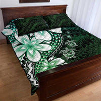 Polynesia Romantic Valentine Quilt Bed Set Sea Turtle Couple With Aqua Gradient Plumeria LT05 - Polynesian Pride