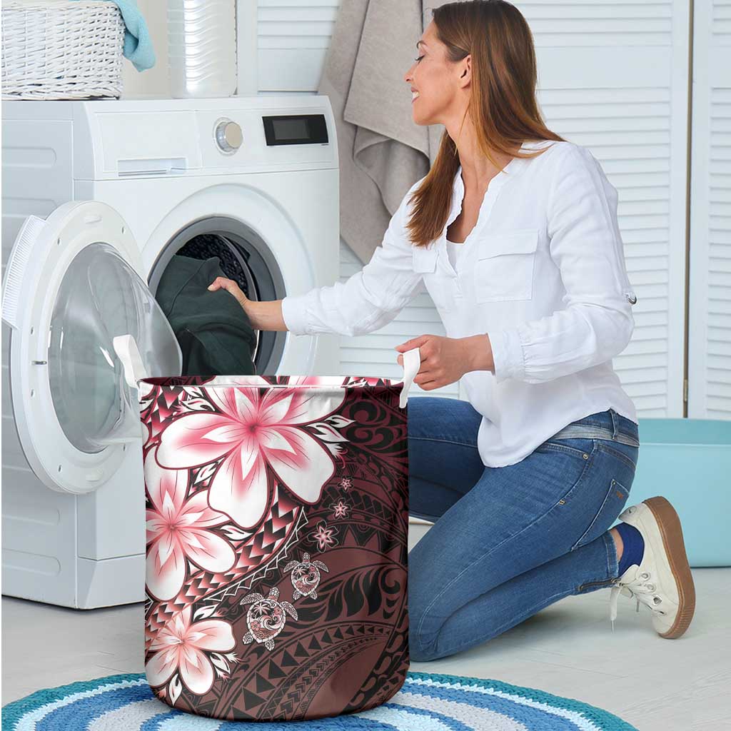 Polynesia Romantic Valentine Laundry Basket Sea Turtle Couple With Red Gradient Plumeria LT05 - Polynesian Pride