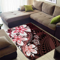 Polynesia Romantic Valentine Area Rug Sea Turtle Couple With Red Gradient Plumeria LT05 - Polynesian Pride