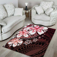 Polynesia Romantic Valentine Area Rug Sea Turtle Couple With Red Gradient Plumeria LT05 - Polynesian Pride