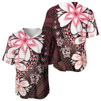 Polynesia Romantic Valentine Baseball Jersey Sea Turtle Couple With Red Gradient Plumeria LT05 - Polynesian Pride