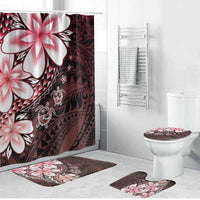 Polynesia Romantic Valentine Bathroom Set Sea Turtle Couple With Red Gradient Plumeria LT05 Bathroom Set (4 pcs) Red - Polynesian Pride