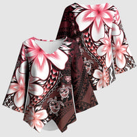 Polynesia Romantic Valentine Kimono Sleeve Blouse Sea Turtle Couple With Red Gradient Plumeria LT05 - Polynesian Pride