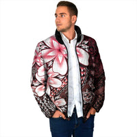 Polynesia Romantic Valentine Padded Jacket Sea Turtle Couple With Red Gradient Plumeria LT05 - Polynesian Pride