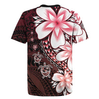 Polynesia Romantic Valentine Rugby Jersey Sea Turtle Couple With Red Gradient Plumeria LT05 - Polynesian Pride