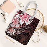 Polynesia Romantic Valentine Tote Bag Sea Turtle Couple With Red Gradient Plumeria LT05 White Strap One Size Red - Polynesian Pride