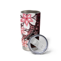 Polynesia Romantic Valentine Tumbler Cup Sea Turtle Couple With Red Gradient Plumeria LT05 - Polynesian Pride