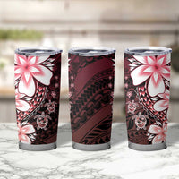 Polynesia Romantic Valentine Tumbler Cup Sea Turtle Couple With Red Gradient Plumeria LT05 - Polynesian Pride