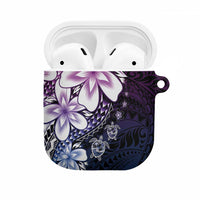 Polynesia Romantic Valentine AirPods Case Sea Turtle Couple With Purple Gradient Plumeria LT05 Purple - Polynesian Pride