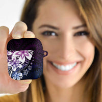 Polynesia Romantic Valentine AirPods Case Sea Turtle Couple With Purple Gradient Plumeria LT05 - Polynesian Pride