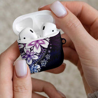 Polynesia Romantic Valentine AirPods Case Sea Turtle Couple With Purple Gradient Plumeria LT05 - Polynesian Pride