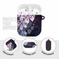 Polynesia Romantic Valentine AirPods Case Sea Turtle Couple With Purple Gradient Plumeria LT05 - Polynesian Pride