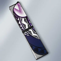 Polynesia Romantic Valentine Auto Sun Shade Sea Turtle Couple With Purple Gradient Plumeria LT05 - Polynesian Pride