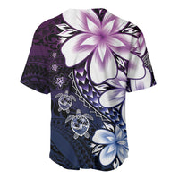 Polynesia Romantic Valentine Baseball Jersey Sea Turtle Couple With Purple Gradient Plumeria LT05 - Polynesian Pride