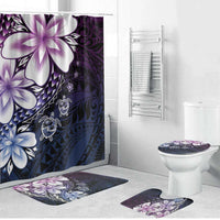 Polynesia Romantic Valentine Bathroom Set Sea Turtle Couple With Purple Gradient Plumeria LT05 Bathroom Set (4 pcs) Purple - Polynesian Pride