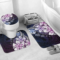Polynesia Romantic Valentine Bathroom Set Sea Turtle Couple With Purple Gradient Plumeria LT05 Mat Set Only (3 pcs) One Size Purple - Polynesian Pride