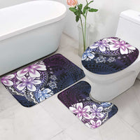 Polynesia Romantic Valentine Bathroom Set Sea Turtle Couple With Purple Gradient Plumeria LT05 - Polynesian Pride
