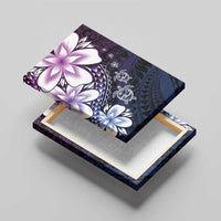 Polynesia Romantic Valentine Canvas Wall Art Sea Turtle Couple With Purple Gradient Plumeria LT05 - Polynesian Pride