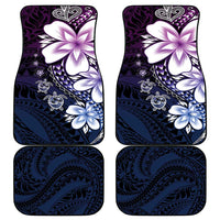 Polynesia Romantic Valentine Car Mats Sea Turtle Couple With Purple Gradient Plumeria LT05 - Polynesian Pride