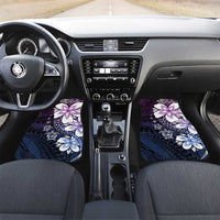 Polynesia Romantic Valentine Car Mats Sea Turtle Couple With Purple Gradient Plumeria LT05 Set 2pcs - Front Purple - Polynesian Pride