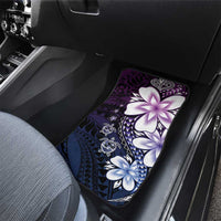 Polynesia Romantic Valentine Car Mats Sea Turtle Couple With Purple Gradient Plumeria LT05 - Polynesian Pride