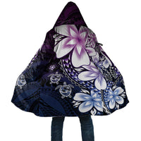 Polynesia Romantic Valentine Cloak Sea Turtle Couple With Purple Gradient Plumeria LT05 Unisex Purple - Polynesian Pride