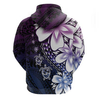 Polynesia Romantic Valentine Hoodie Sea Turtle Couple With Purple Gradient Plumeria LT05 - Polynesian Pride