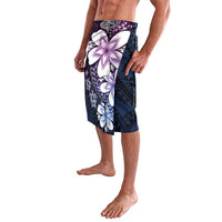 Polynesia Romantic Valentine Lavalava Sea Turtle Couple With Purple Gradient Plumeria LT05 - Polynesian Pride
