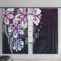 Polynesia Romantic Valentine Window Curtain Sea Turtle Couple With Purple Gradient Plumeria LT05 With Hooks Purple - Polynesian Pride
