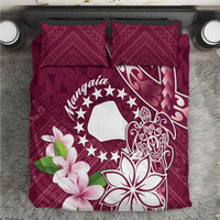Cook Island Mangaia Gospel Day Bedding Set Floral Tribal Pattern LT05 Maroon - Polynesian Pride