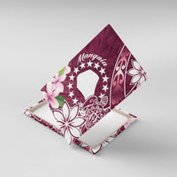 Cook Island Mangaia Gospel Day Canvas Wall Art Floral Tribal Pattern LT05 With Frame Maroon - Polynesian Pride