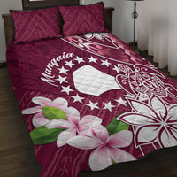 Cook Island Mangaia Gospel Day Quilt Bed Set Floral Tribal Pattern LT05 Maroon - Polynesian Pride