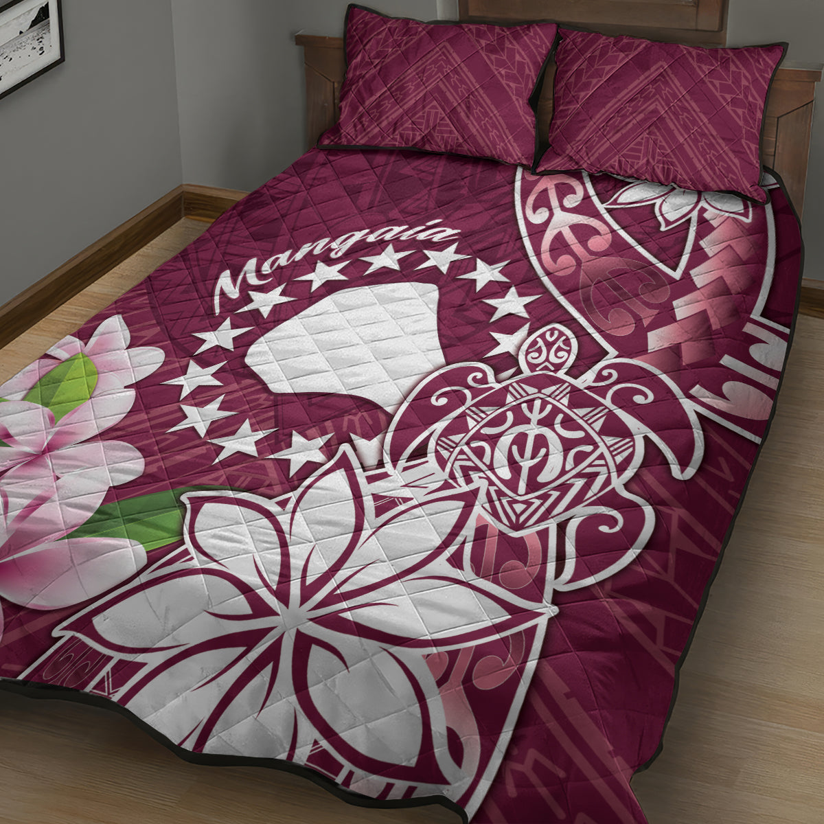 Cook Island Mangaia Gospel Day Quilt Bed Set Floral Tribal Pattern LT05 - Polynesian Pride